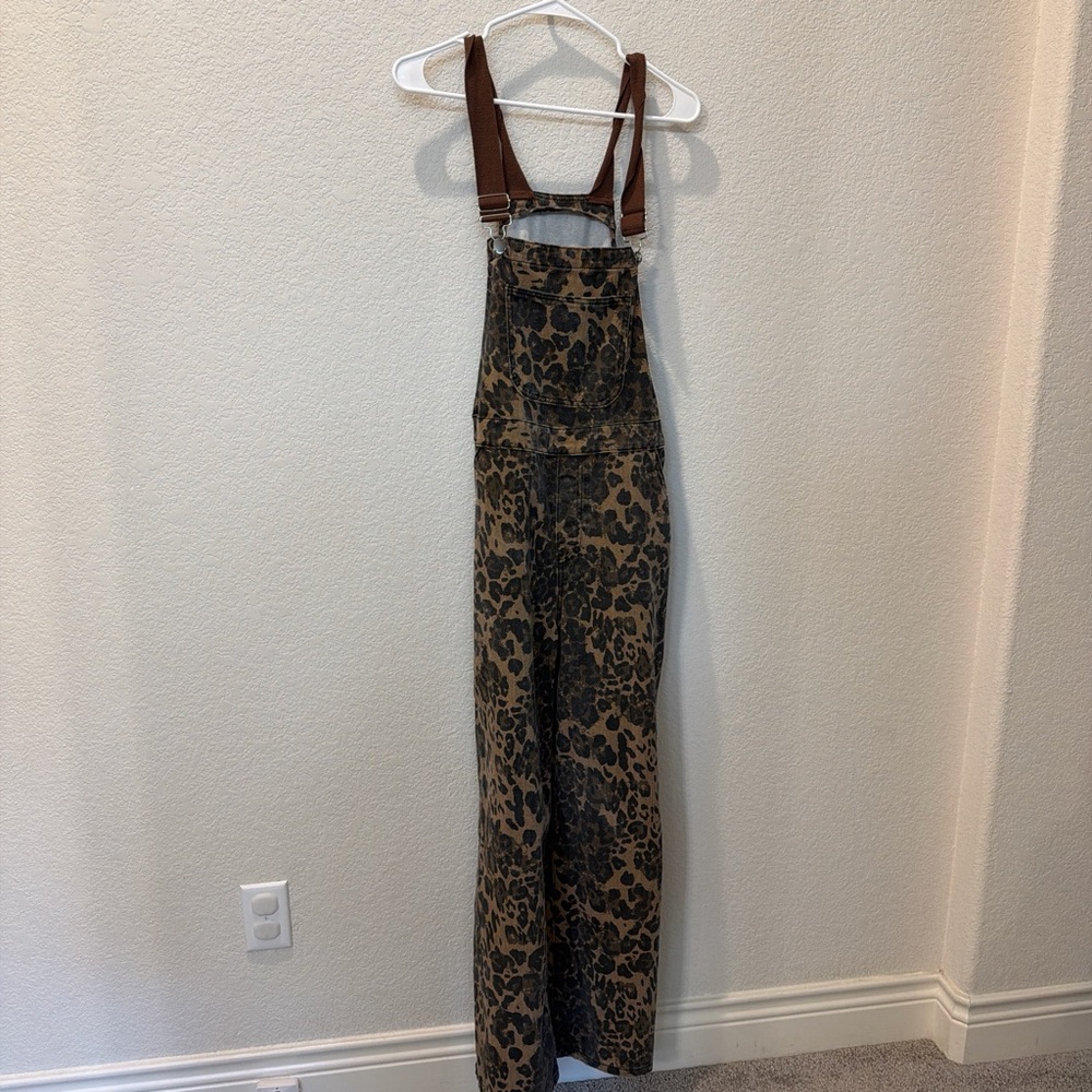 Cheetah Print Overalls